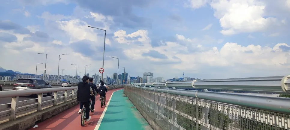 한강에서 따릉이